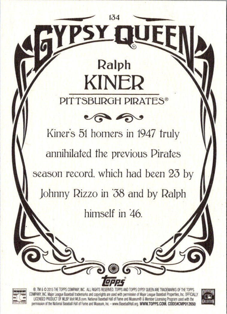 2015 Topps Gypsy Queen Ralph Kiner