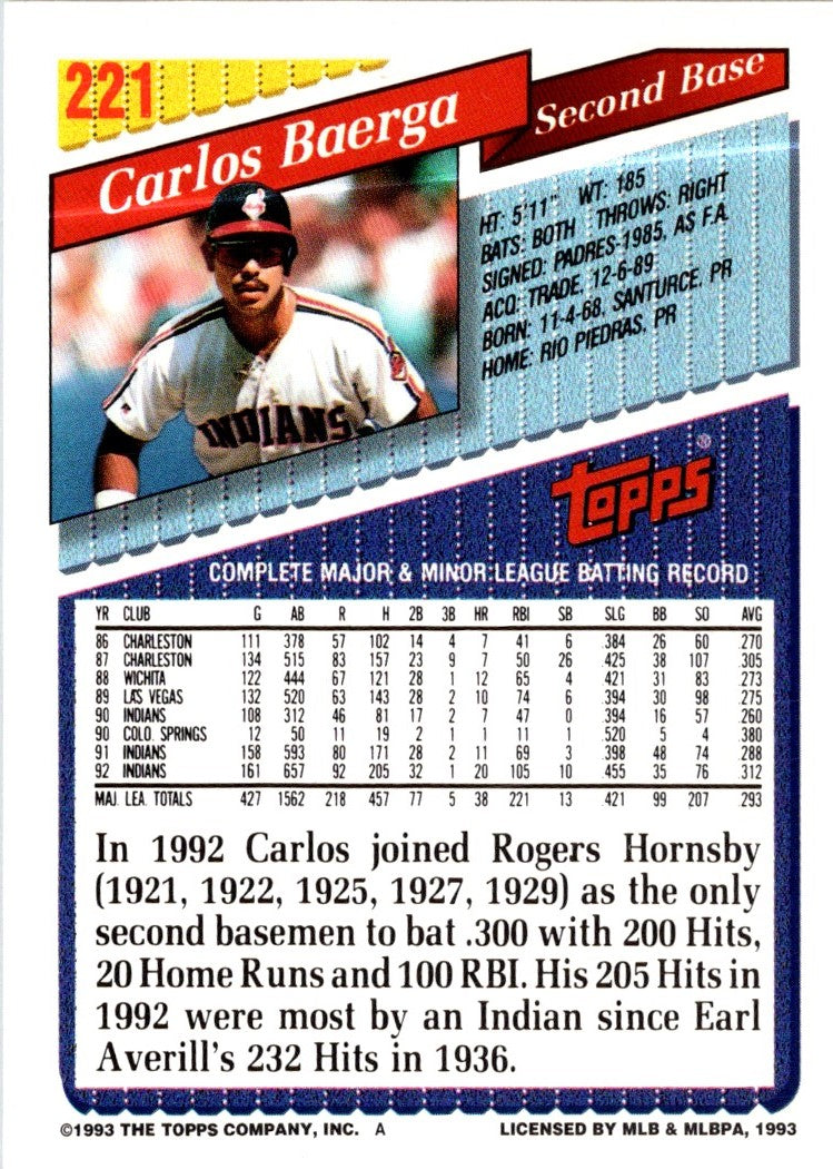 1993 Topps Gold Carlos Baerga