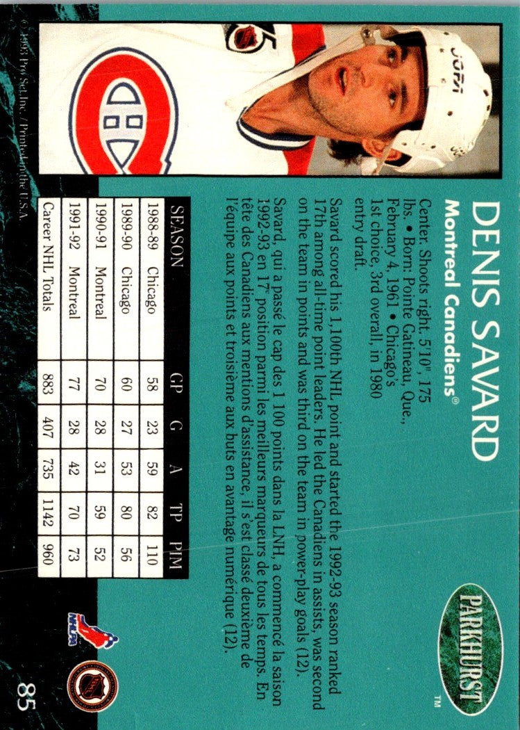 1992 Parkhurst Denis Savard