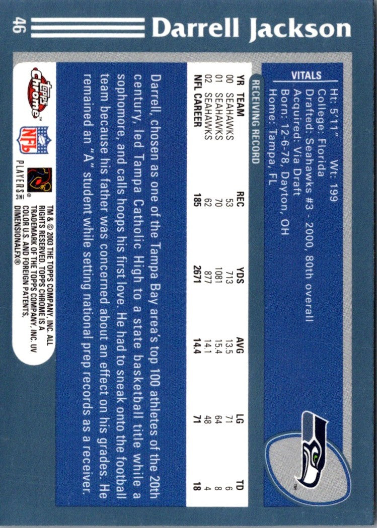 2003 Topps Chrome Darrell Jackson