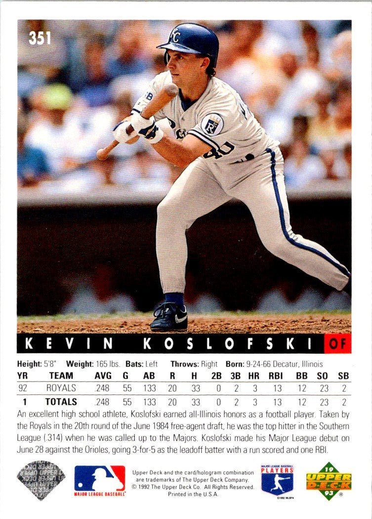 1993 Upper Deck Kevin Koslofski