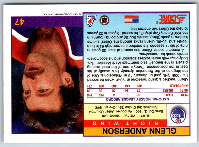 1991 Score American Glenn Anderson