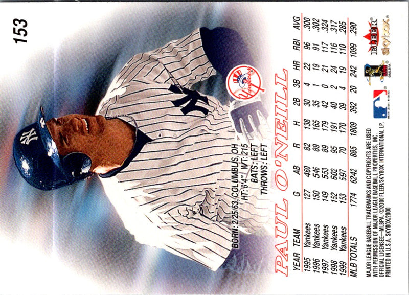 2000 SkyBox Paul O'Neill