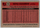 1981 Topps Doyle Alexander