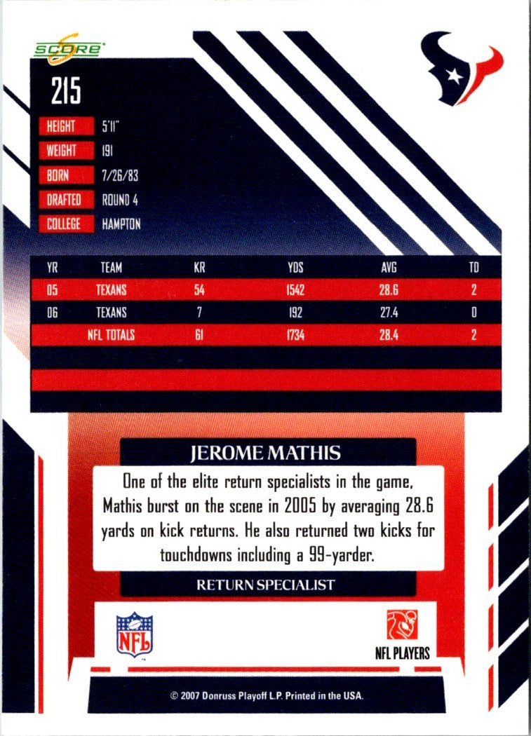 2007 Score Jerome Mathis