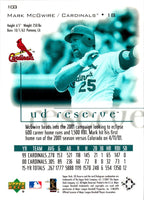 2001 UD Reserve Mark McGwire #103