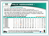 2013 Topps Chrome Orange Refractors Felix Hernandez #34