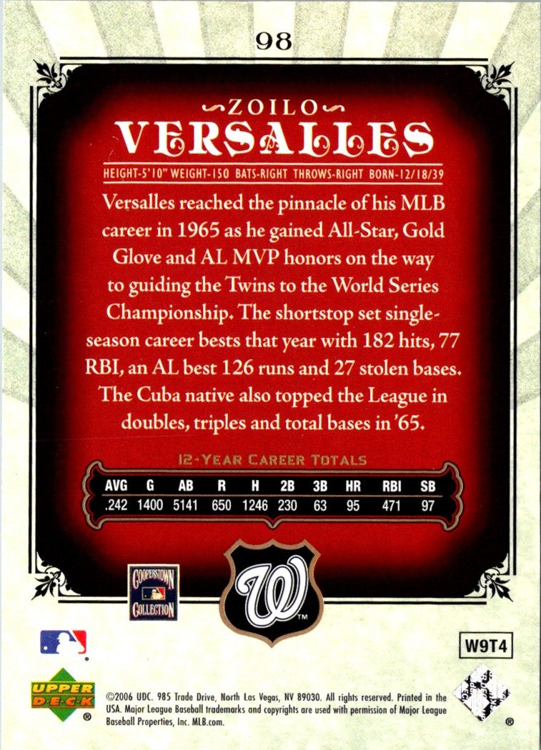 2006 SP Legendary Cuts Zoilo Versalles