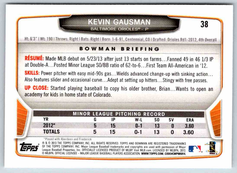 2014 Bowman Kevin Gausman