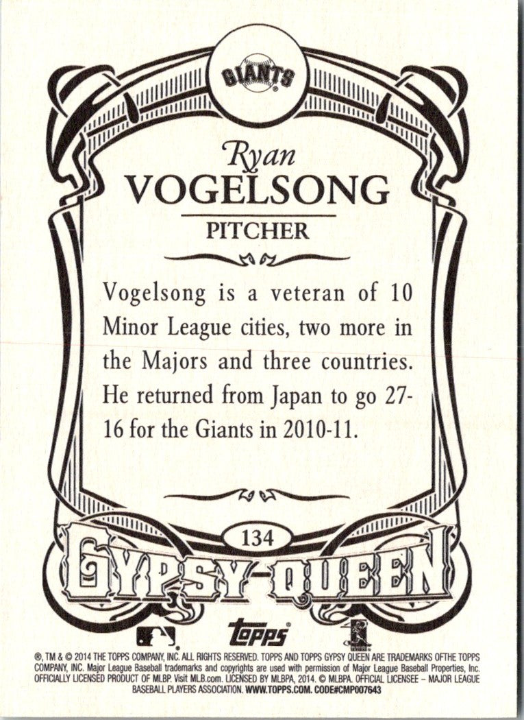 2014 Topps Gypsy Queen Ryan Vogelsong