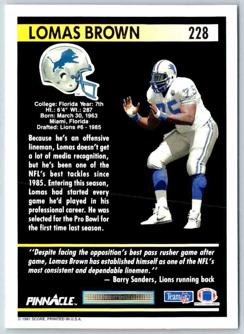 1991 Pinnacle Lomas Brown