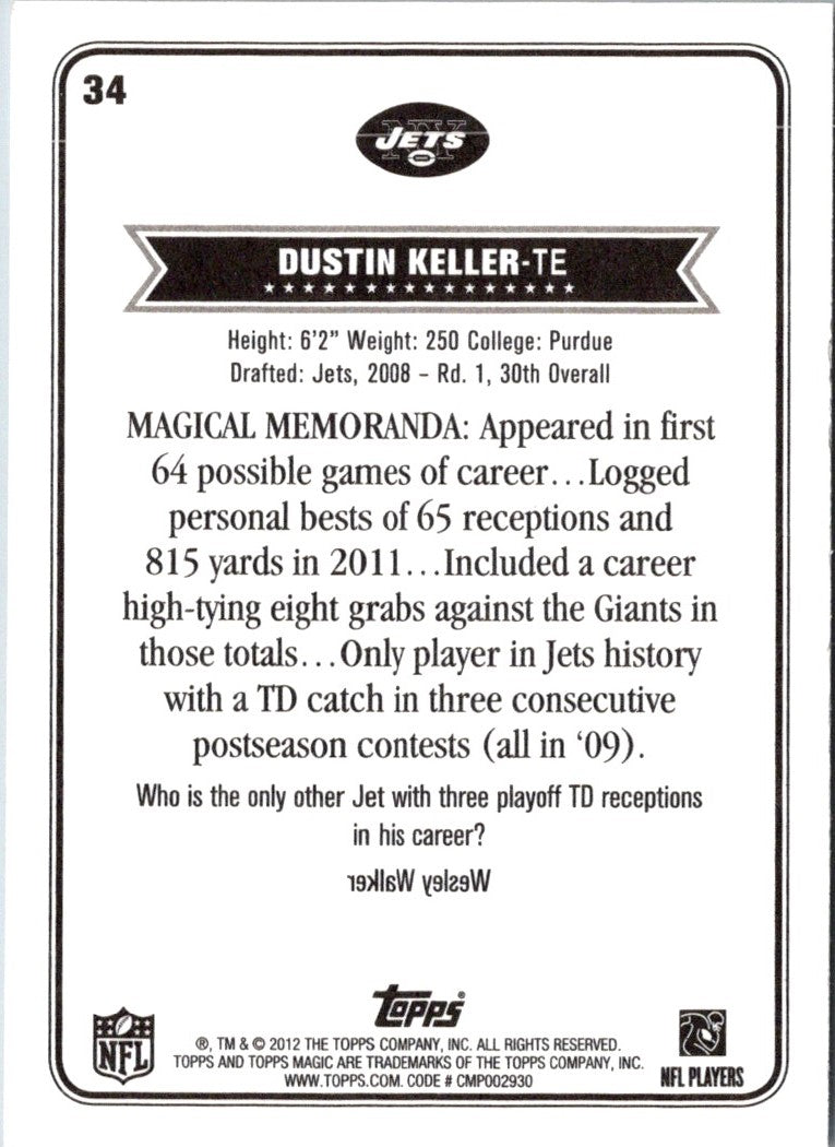 2012 Topps Magic Dustin Keller