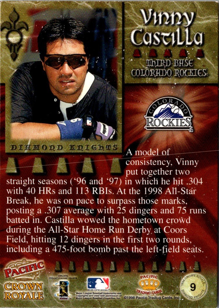 1998 Pacific Crown Royale Diamond Knights Vinny Castilla