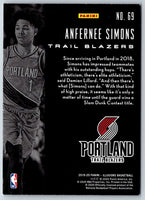 2019 Panini Chronicles Dress for Success Red Anfernee Simons #DF-AFS Autograph