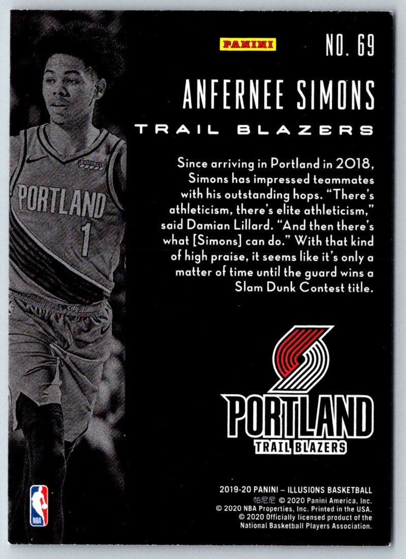 2019 Panini Chronicles Dress for Success Red Anfernee Simons