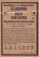 1982 TCMA Baseball's Greatest Sluggers Roy Sievers #41