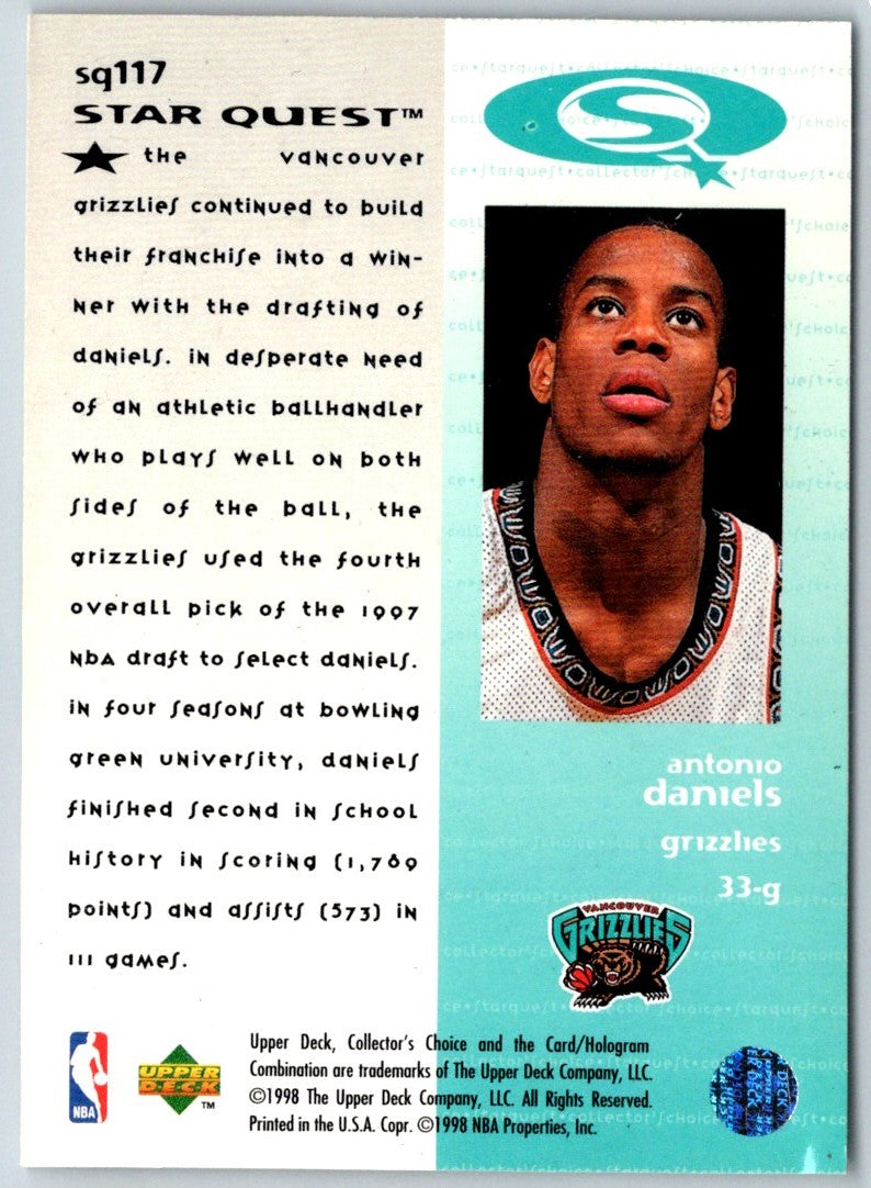 1997 Collector's Choice StarQuest Antonio Daniels