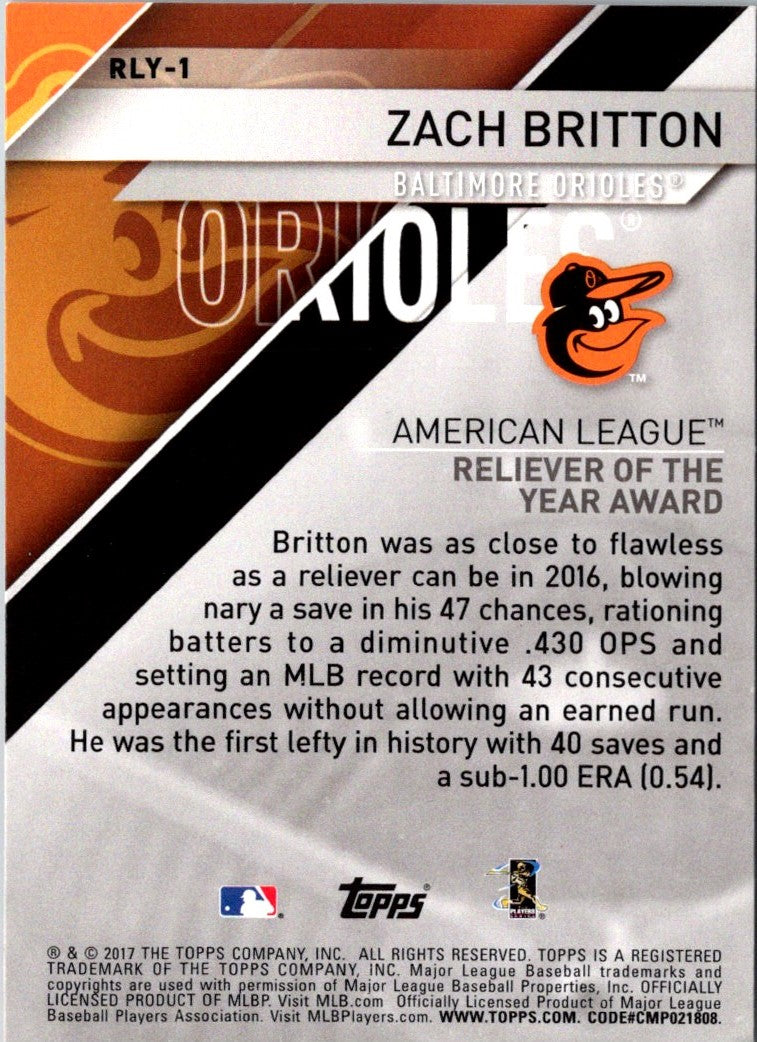 2017 Topps MLB Awards Zach Britton