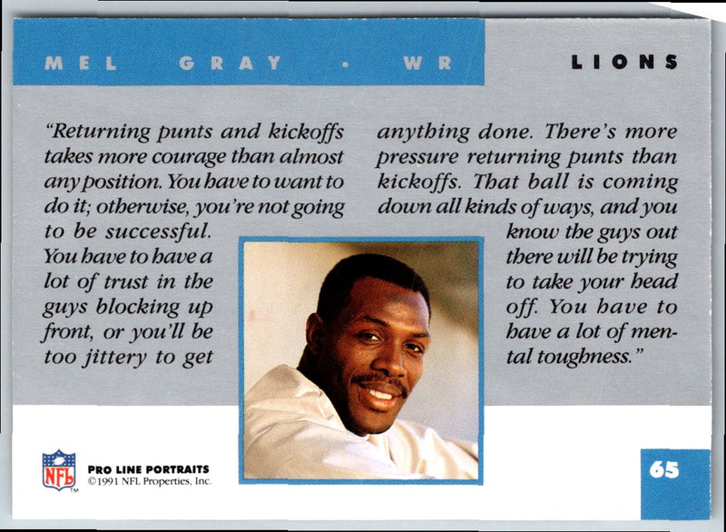 1991 Pro Line Portraits National Convention Mel Gray