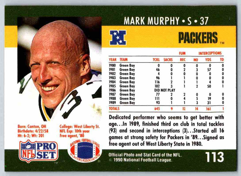 1990 Pro Set Mark Murphy