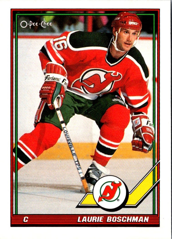 1991 O-Pee-Chee Laurie Boschman #202