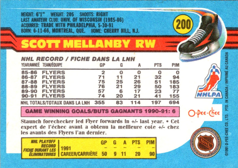 1991 O-Pee-Chee Scott Mellanby