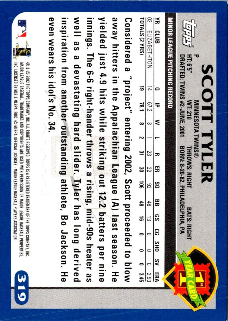 2003 Topps Home Team Advantage Scott Tyler