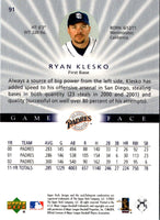 2003 Upper Deck Game Face Ryan Klesko #91
