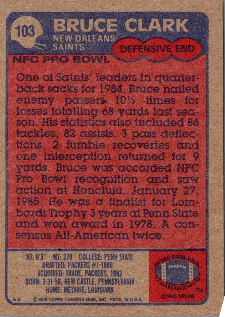 1985 Topps Bruce Clark