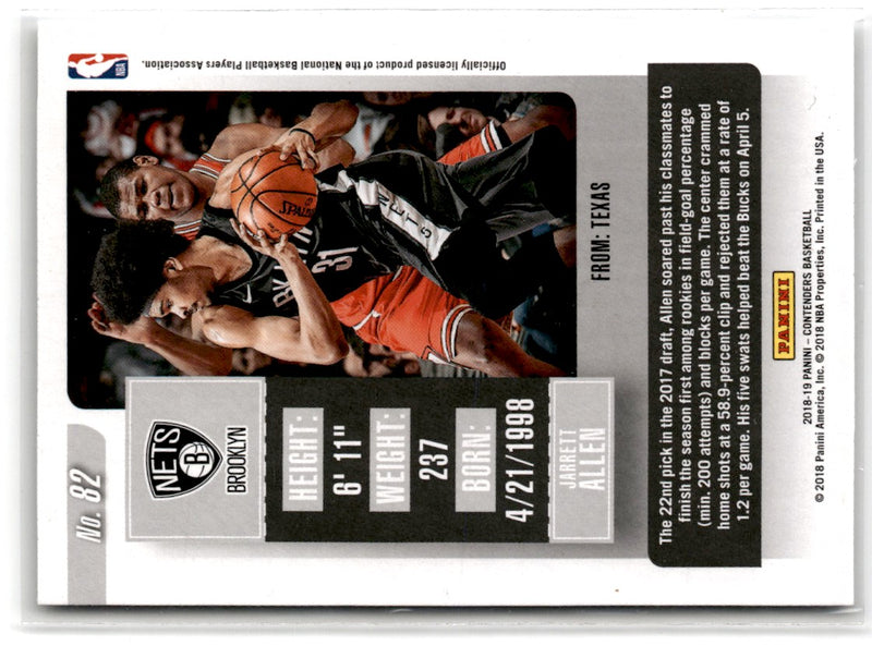 2018 Panini Contenders Game Ticket Red Jarrett Allen