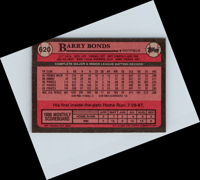 1989 Topps Barry Bonds