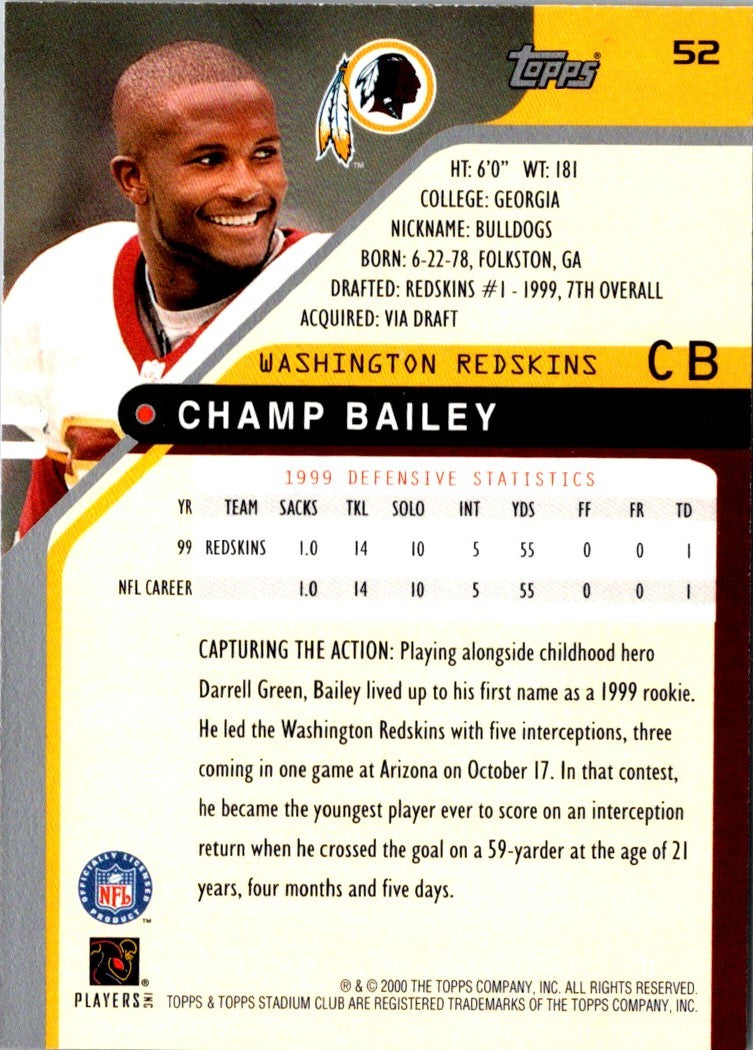 2000 Stadium Club Champ Bailey