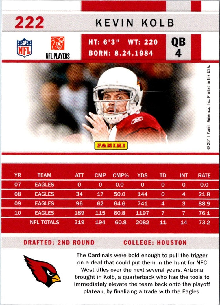 2011 Score Kevin Kolb