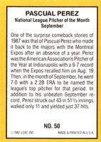 1987 Donruss Highlights Pascual Perez #50