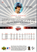 2003 Upper Deck Game Face Corey Koskie
