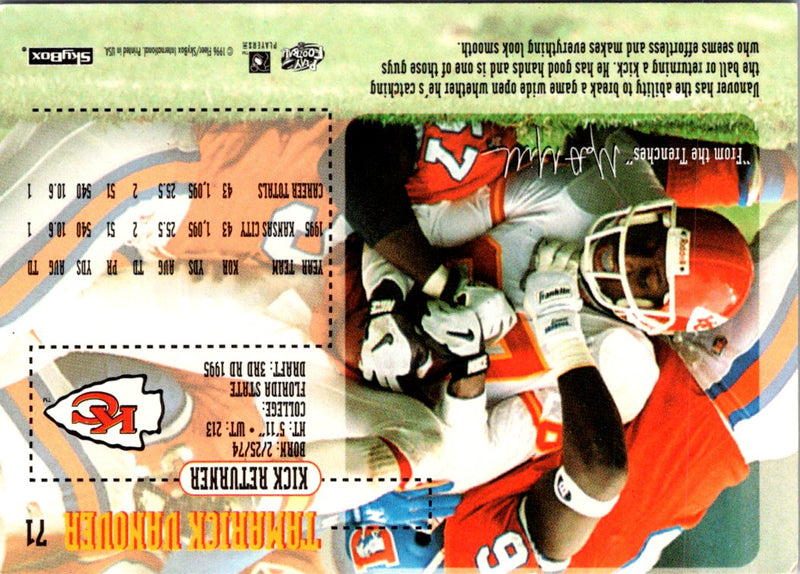 1996 SkyBox Impact Tamarick Vanover