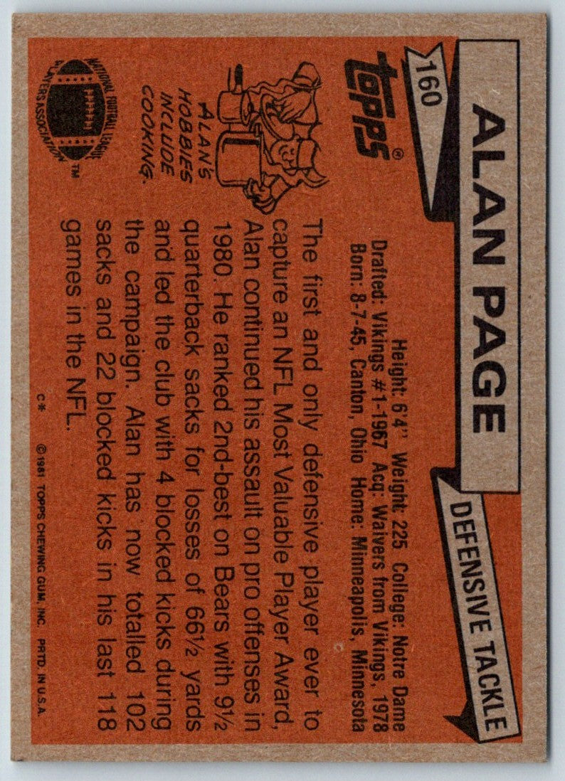 1981 Topps Alan Page