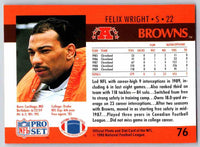 1990 Pro Set Felix Wright #76