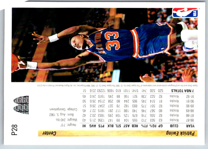 1992 Upper Deck McDonald's Patrick Ewing