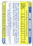 1987 Topps Traded Mike Dunne