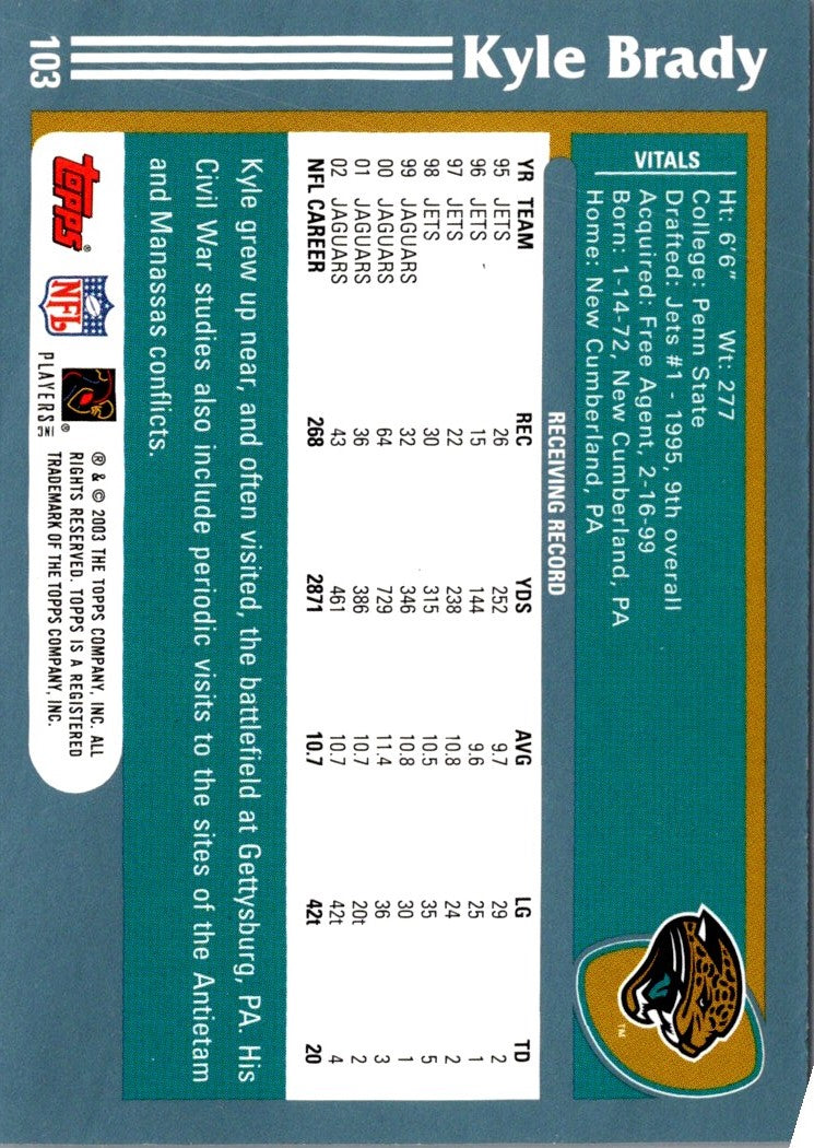 2003 Topps Kyle Brady