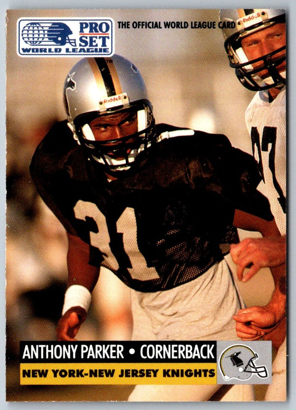 1991 Pro Set WLAF World Bowl Combo Anthony Parker #20