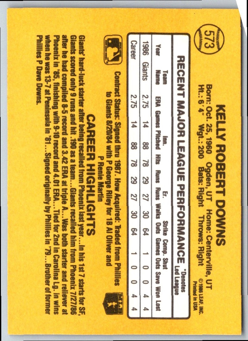 1992 Donruss Kelly Downs