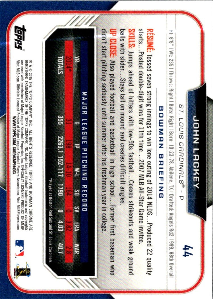 2015 Bowman Chrome John Lackey