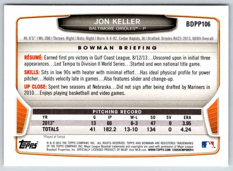 2014 Bowman Jon Keller