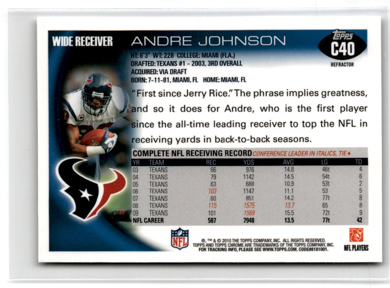 2010 Topps Chrome Andre Johnson