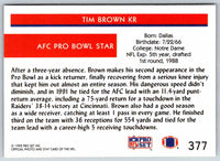 1992 Proset Tim Brown #377