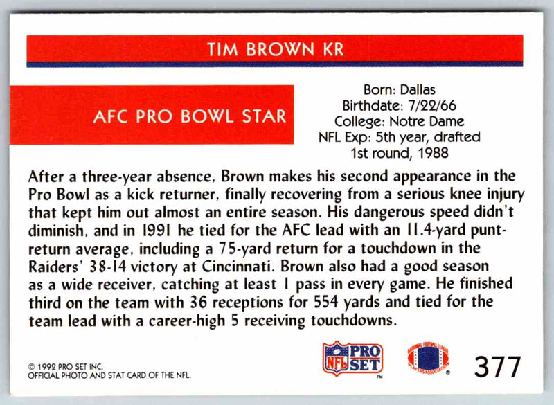 1992 Proset Tim Brown