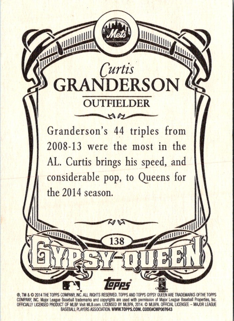 2014 Topps Gypsy Queen Curtis Granderson