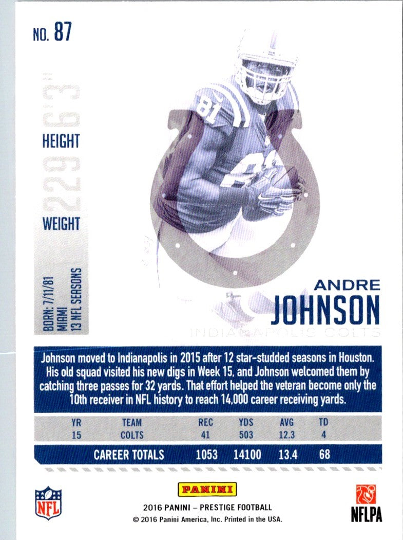 2016 Panini Prestige Andre Johnson